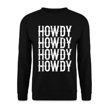Howdy Southern Western Cow Country Rodeo - Unisex Sweatshirt - black - Front - Alina (178cm) & Michal (187cm)