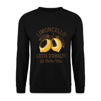 Limoncello Costa d'Amalfi La Dolce Vita - Unisex Sweatshirt - black - Front - Alina (178cm) & Michal (187cm)