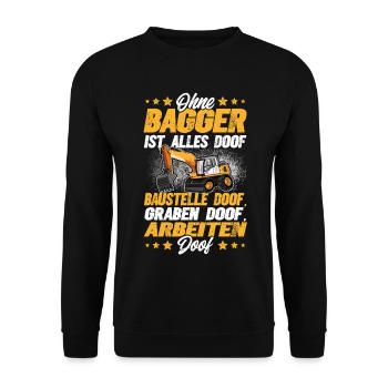 Bagger - Unisex Pullover - Schwarz - Vorne - Alina (178cm) & Michal (187cm)