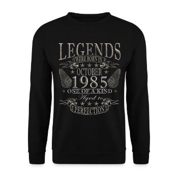 1985 Né en octobre 1985 Né en octobre 1985 - Sweat-shirt Unisexe - noir - Devant - Alina (178cm) & Michal (187cm)