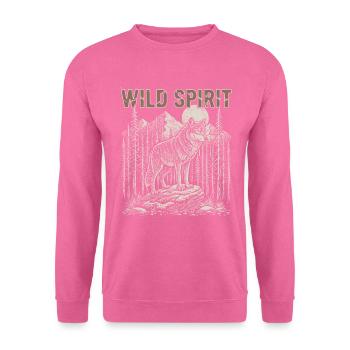 Wild Spirit Wolf Mondwald - Unisex Pullover - Pink - Vorne