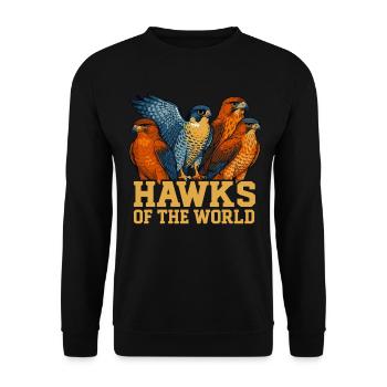 Hawks Of The World Falconry Birds Watching - Unisex Sweatshirt - black - Front - Alina (178cm) & Michal (187cm)