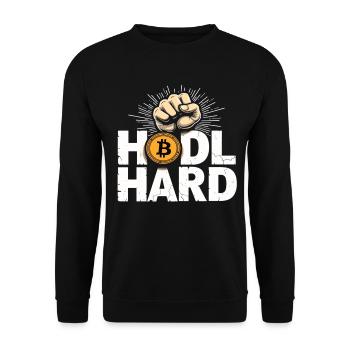 Btc Bitcoin HARD – Bitcoin Crypto - Unisex Sweatshirt - black - Front - Alina (178cm) & Michal (187cm)
