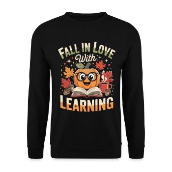 Fall In Love With Teaching Fall Teacher - Unisex Sweatshirt - black - Front - Alina (178cm) & Michal (187cm)