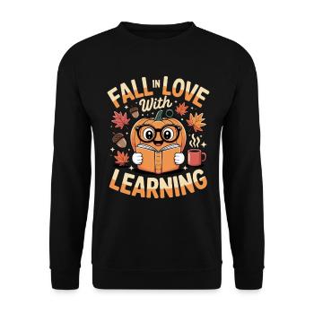 Fall In Love With Teaching Fall Teacher - Unisex Sweatshirt - black - Front - Alina (178cm) & Michal (187cm)