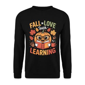 Fall In Love With Teaching Fall Teacher - Unisex Sweatshirt - black - Front - Alina (178cm) & Michal (187cm)