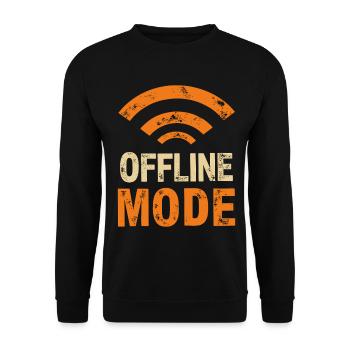 Endlich im Funkloch – Offline-Modus - Unisex Pullover - Schwarz - Vorne - Alina (178cm) & Michal (187cm)