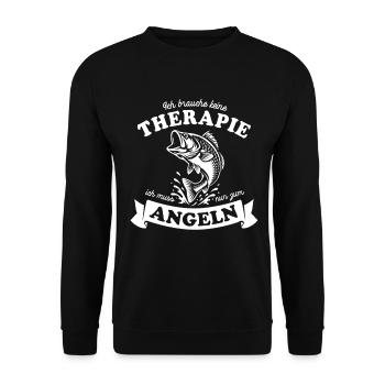 I don't need therapy, I just need to fish - Unisex Sweatshirt - black - Front - Alina (178cm) & Michal (187cm)