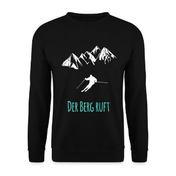 Skifahren - Der Berg ruft - Unisex Pullover - Schwarz - Vorne - Alina (178cm) & Michal (187cm)