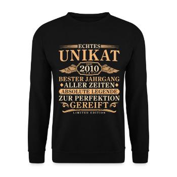 Millésime 2010 Né Millésime 16 Années - Sweat-shirt Unisexe - noir - Devant - Alina (178cm) & Michal (187cm)