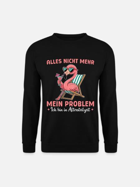 Altersteilzeit Flamingo - Angehende Rentnerin - Unisex Pullover - Schwarz
