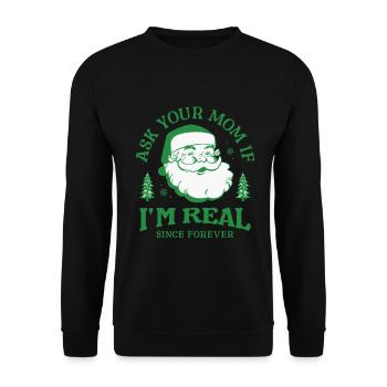 Design du Père Noël pour Noël et l’hiver - Sweat-shirt Unisexe - noir - Devant - Alina (178cm) & Michal (187cm)