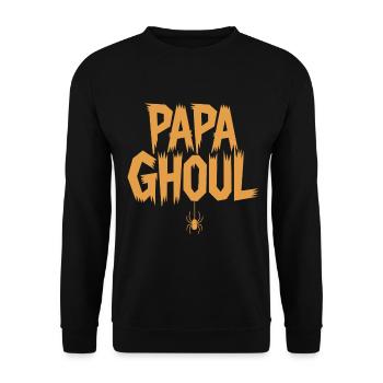 Papa Ghoul Spider Pendant - Unisex Sweatshirt - black - Front - Alina (178cm) & Michal (187cm)