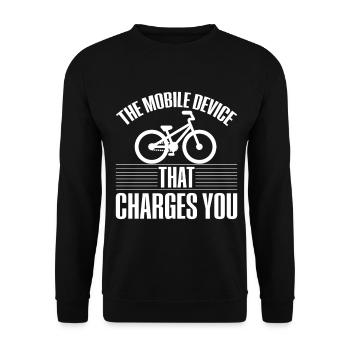 Fahrrad Stromwitz Cycling Shirt Funny Bicycle Tee - Unisex Sweatshirt - black - Front - Alina (178cm) & Michal (187cm)