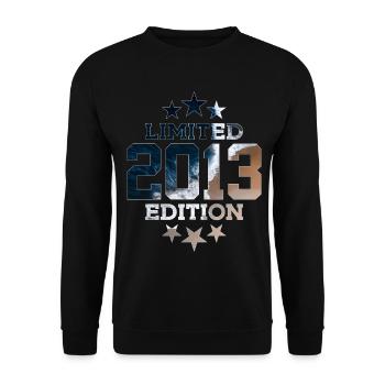 LIMITED EDITION 2013 13. GEBURTSTAG - Unisex Pullover - Schwarz - Vorne - Alina (178cm) & Michal (187cm)