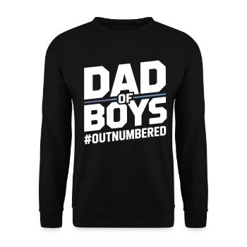 Dad of Boys – Dad Shirt for Boysfathers - Unisex Sweatshirt - black - Front - Alina (178cm) & Michal (187cm)