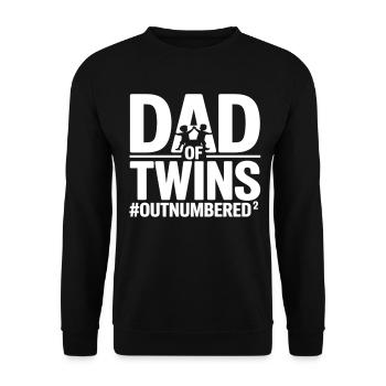 Dad of Twins – Funny Dad Design Twins - Unisex Sweatshirt - black - Front - Alina (178cm) & Michal (187cm)