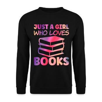 Juste une fille qui aime les livres - Sweat-shirt Unisexe - noir - Devant - Alina (178cm) & Michal (187cm)