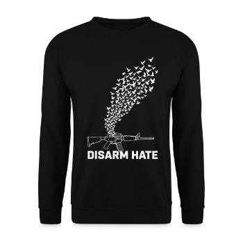 Disarm Hate Peace Doves Rising in Freedom - Unisex Sweatshirt - black - Front - Alina (178cm) & Michal (187cm)