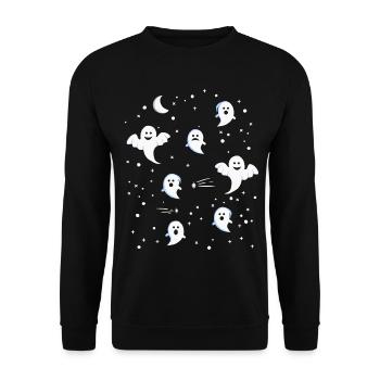 Ghosts Ghosts Night Sky Horror Halloween - Unisex Sweatshirt - black - Front - Alina (178cm) & Michal (187cm)
