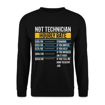 Technicien CND Taux horaire - Ingénieur CND drôle - Sweat-shirt Unisexe - noir - Devant - Alina (178cm) & Michal (187cm)