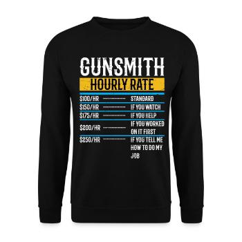 Gunsmith Hourly Rate Blacksmith Gun Repairman - Unisex Sweatshirt - black - Front - Alina (178cm) & Michal (187cm)