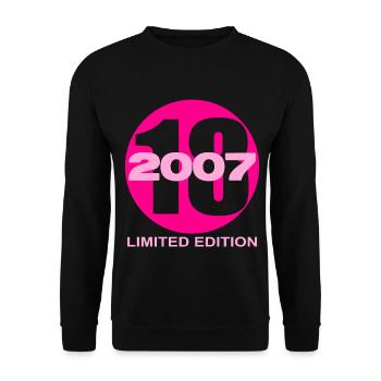 Limited Edition 2007 – 18th Anniversary Pink Design - Unisex Sweatshirt - black - Front - Alina (178cm) & Michal (187cm)