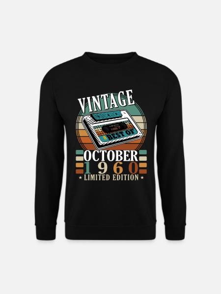 Vintage - Original since Oktober 1960 Geburtstag - Unisex Pullover - Schwarz