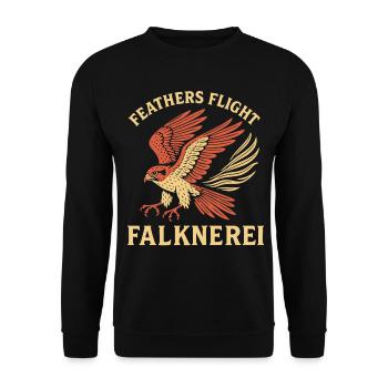 Feathers Flight Falknerei Falconry Enthusiast - Unisex Sweatshirt - black - Front - Alina (178cm) & Michal (187cm)