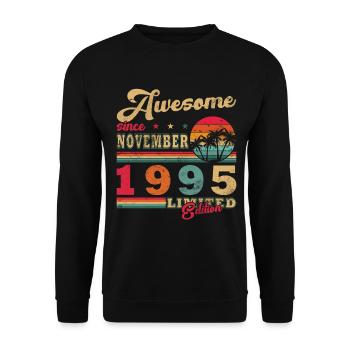 Novembre 1995 Edition Originale Millésime Novembre - Sweat-shirt Unisexe - noir - Devant - Alina (178cm) & Michal (187cm)