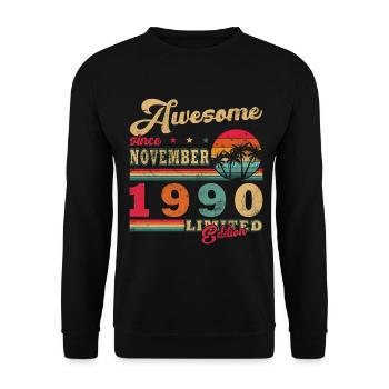 November 1990 Original Edition Vintage November - Unisex Sweatshirt - black - Front - Alina (178cm) & Michal (187cm)