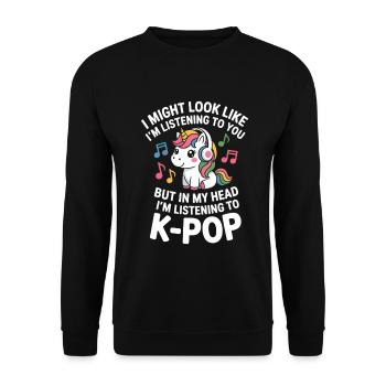 K-Pop Drôle Corée Musique Anime - Sweat-shirt Unisexe - noir - Devant - Alina (178cm) & Michal (187cm)