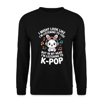 K-Pop Drôle Corée Musique Anime - Sweat-shirt Unisexe - noir - Devant - Alina (178cm) & Michal (187cm)
