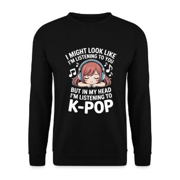 K-Pop Drôle Corée Musique Anime - Sweat-shirt Unisexe - noir - Devant - Alina (178cm) & Michal (187cm)