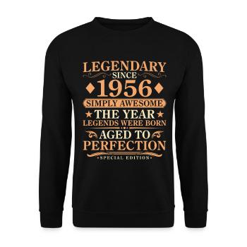 Vintage 1956 Born - Vintage 70th Birthday - Unisex Sweatshirt - black - Front - Alina (178cm) & Michal (187cm)
