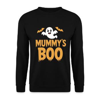 Mummys Boo Halloween Geist - Unisex Pullover - Schwarz - Vorne - Alina (178cm) & Michal (187cm)