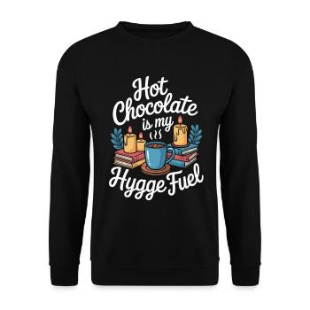 Chocolat chaud Hygge Fuel - Sweat-shirt Unisexe - noir - Devant - Alina (178cm) & Michal (187cm)