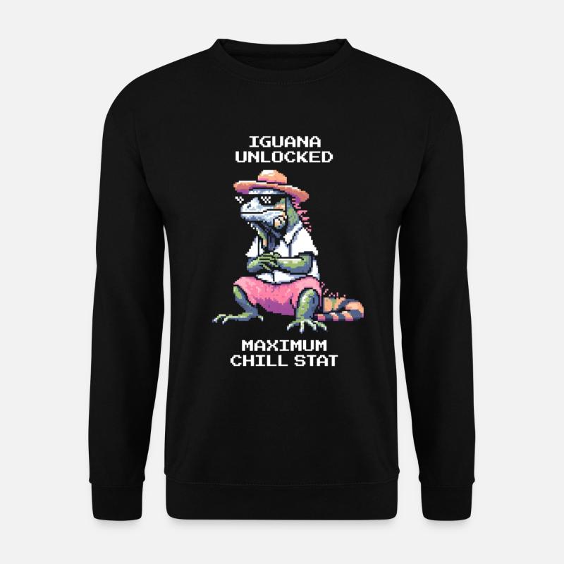 Leguan freigeschaltet | Chill-Stat Max - Unisex Pullover - Schwarz