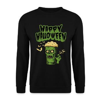 Zombie Beer Funny Saying - Happy Halloween - Unisex Sweatshirt - black - Front - Alina (178cm) & Michal (187cm)