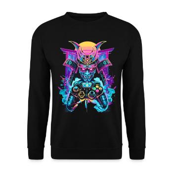 Manette de jeu Masque de samouraï Ronin Gambler Motif - Sweat-shirt Unisexe - noir - Devant - Alina (178cm) & Michal (187cm)