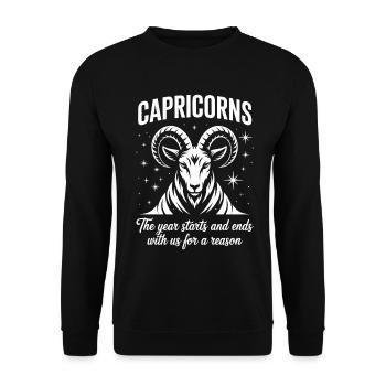 Capricorn Zodiac Sign - Unisex Sweatshirt - black - Front - Alina (178cm) & Michal (187cm)