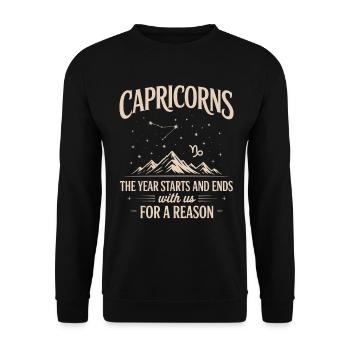 Capricorn Zodiac Sign - Unisex Sweatshirt - black - Front - Alina (178cm) & Michal (187cm)