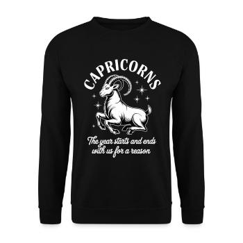 Capricorn Zodiac Sign - Unisex Sweatshirt - black - Front - Alina (178cm) & Michal (187cm)