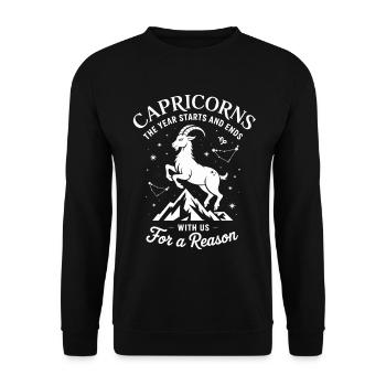 Capricorn Zodiac Sign - Unisex Sweatshirt - black - Front - Alina (178cm) & Michal (187cm)