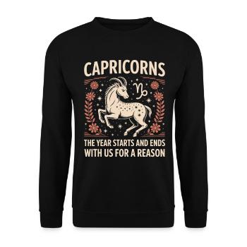Capricorn Zodiac Sign - Unisex Sweatshirt - black - Front - Alina (178cm) & Michal (187cm)