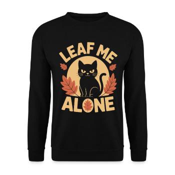 Cat Autumn Funny Leave Me Alone - Unisex Sweatshirt - black - Front - Alina (178cm) & Michal (187cm)