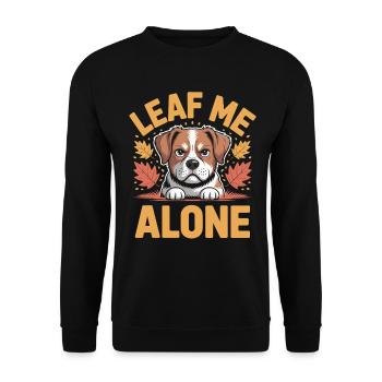 Cat Autumn Funny Leave Me Alone - Unisex Sweatshirt - black - Front - Alina (178cm) & Michal (187cm)