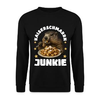 Kaiserschmarrn Murmeltier - Unisex Pullover - Schwarz - Vorne - Alina (178cm) & Michal (187cm)