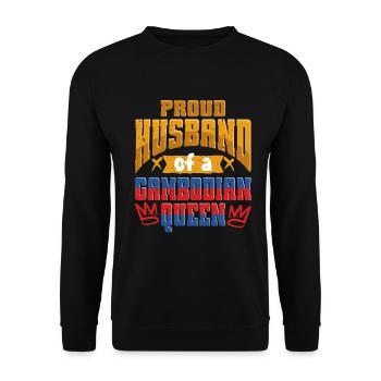 Cambodge Cambodgien Mari - Sweat-shirt Unisexe - noir - Devant - Alina (178cm) & Michal (187cm)