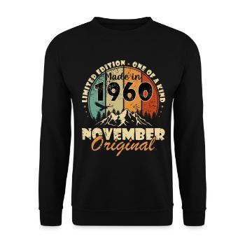 november 1960 birthday november 1960 - Unisex Sweatshirt - black - Front - Alina (178cm) & Michal (187cm)
